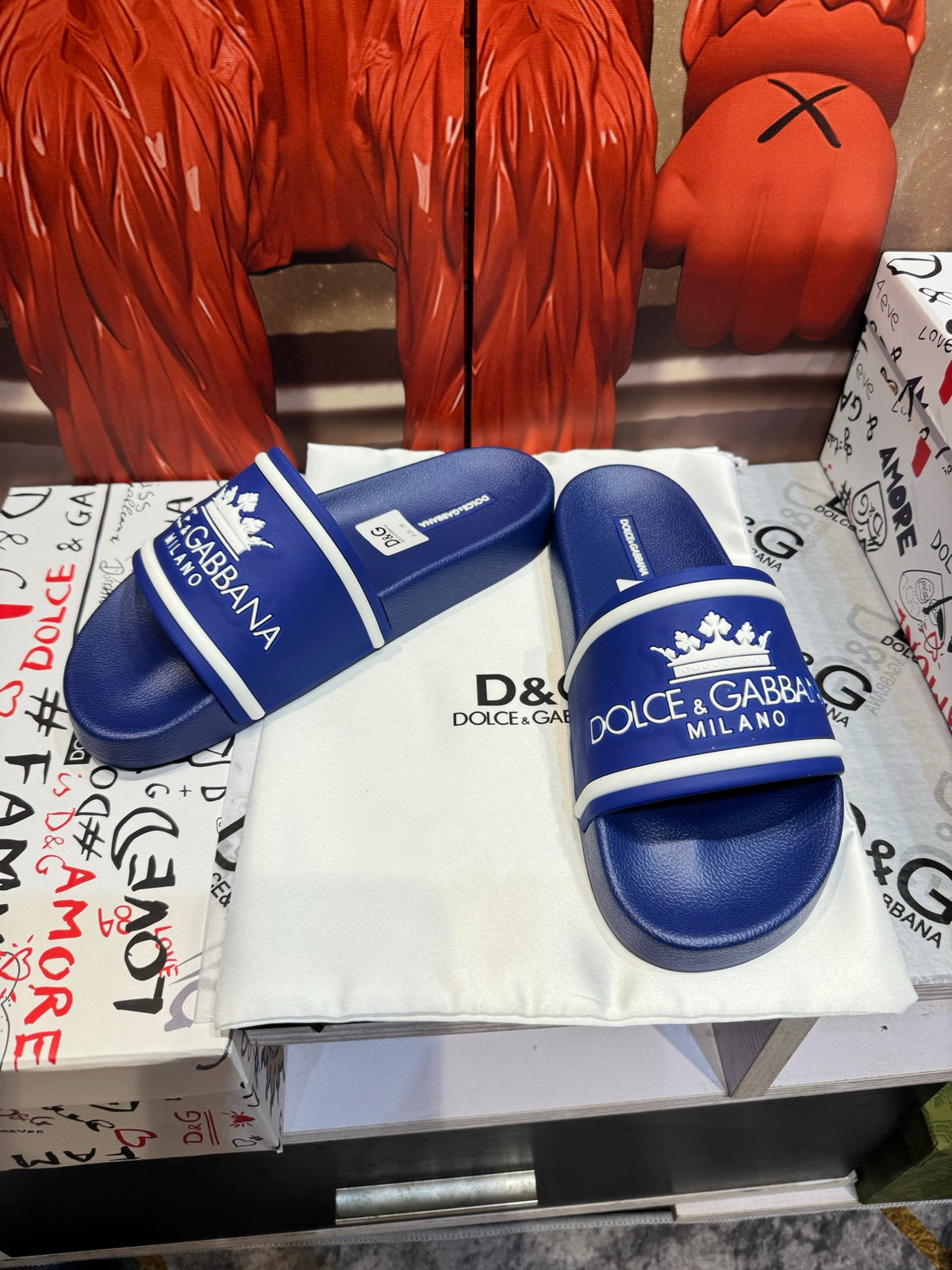 Dolce & Gabbana DG Men's Embossed-Logo PVC Slides