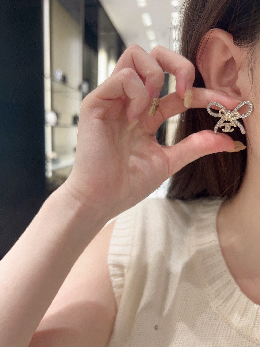 butterfly Drop Earrings for women - alternate angle view 3