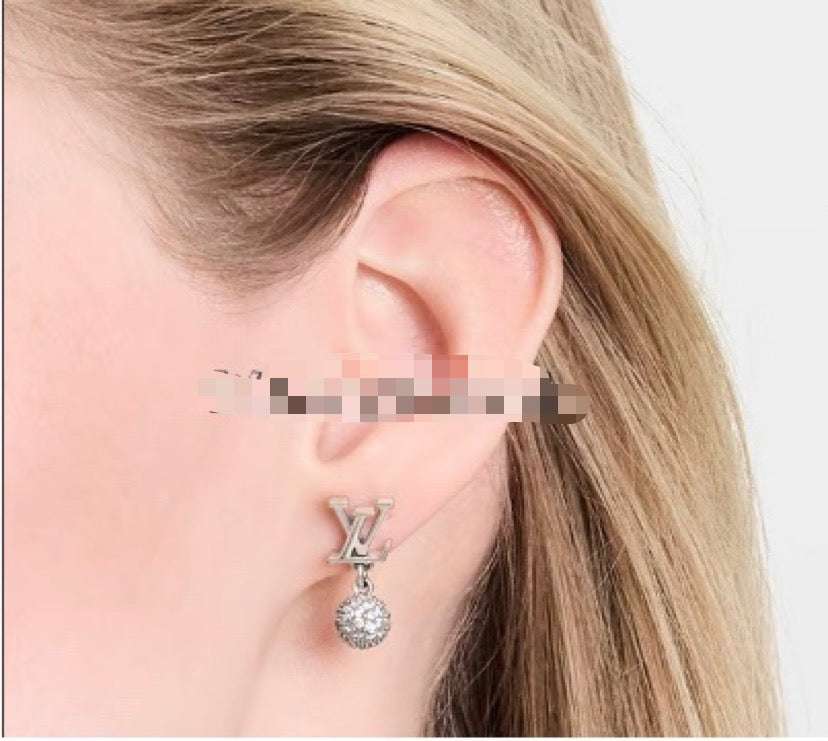 letter Stud Earrings for women - alternate angle view 4