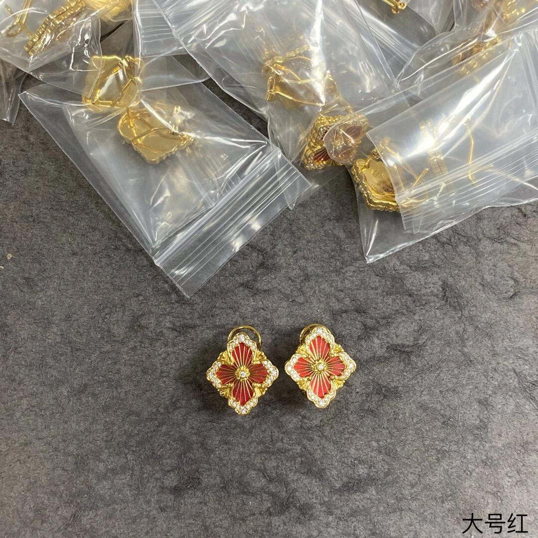 gold crystal crystal inlaid Drop Earrings for women - alternate angle view 5