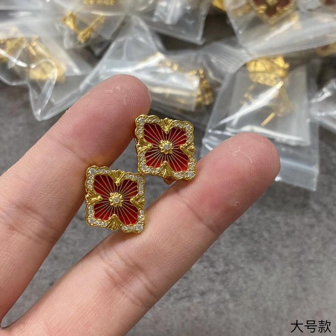 gold crystal crystal inlaid Drop Earrings for women - alternate angle view 8