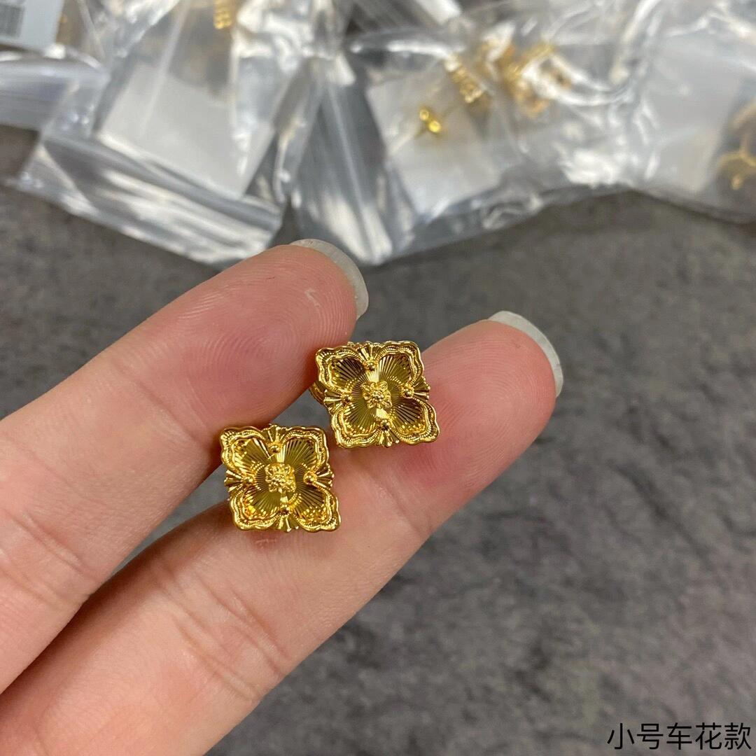 gold crystal crystal inlaid Drop Earrings for women - alternate angle view 4