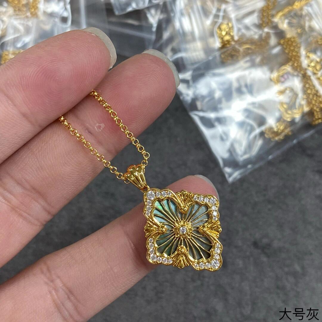 gold crystal crystal inlaid Necklace for women - alternate angle view 3