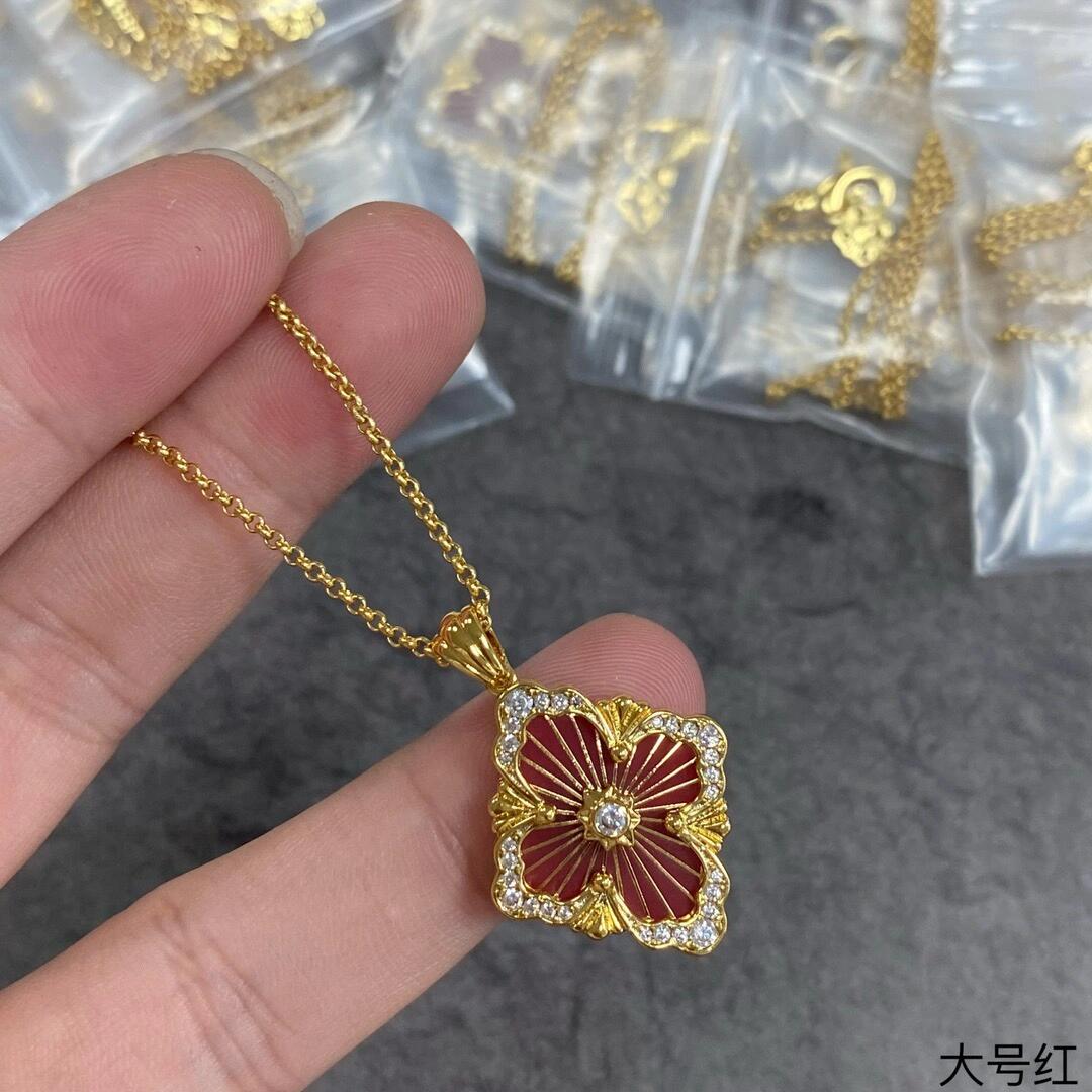 gold crystal crystal inlaid Necklace for women - alternate angle view 6