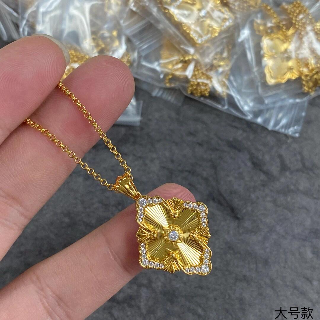 gold crystal crystal inlaid Necklace for women - alternate angle view 5