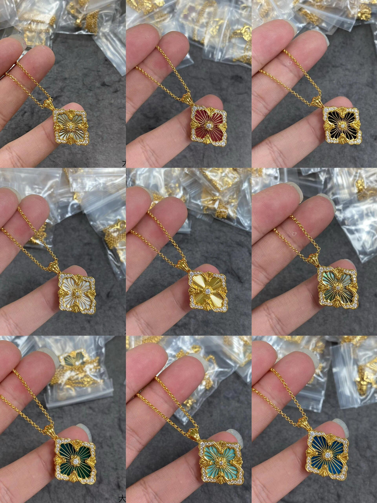 gold crystal crystal inlaid Necklace for women - product detail view