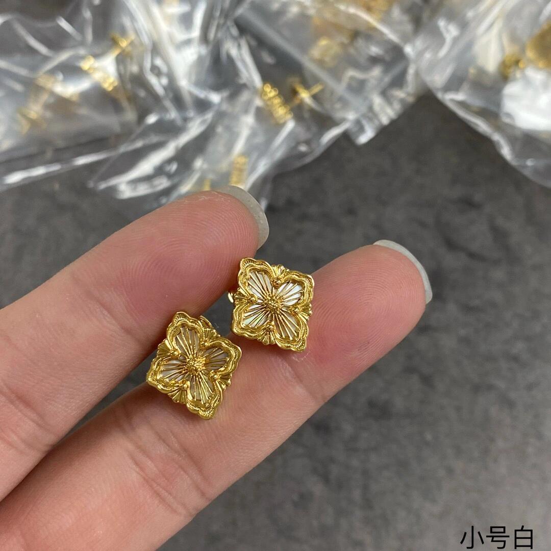 gold crystal Stud Earrings for women - alternate angle view 3