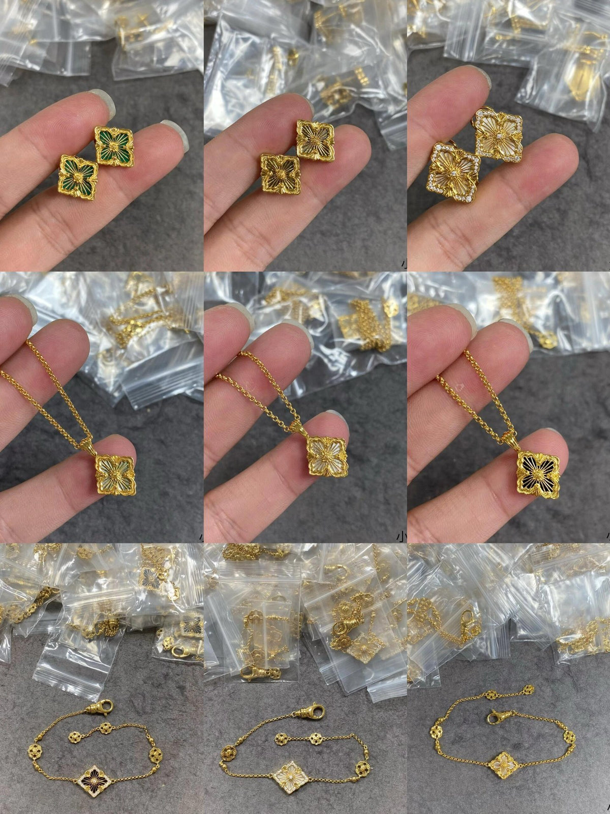 gold crystal Stud Earrings for women - product detail view