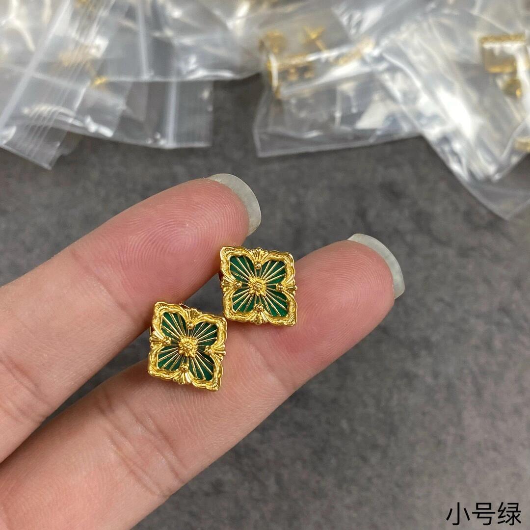 gold crystal Stud Earrings for women - alternate angle view 2