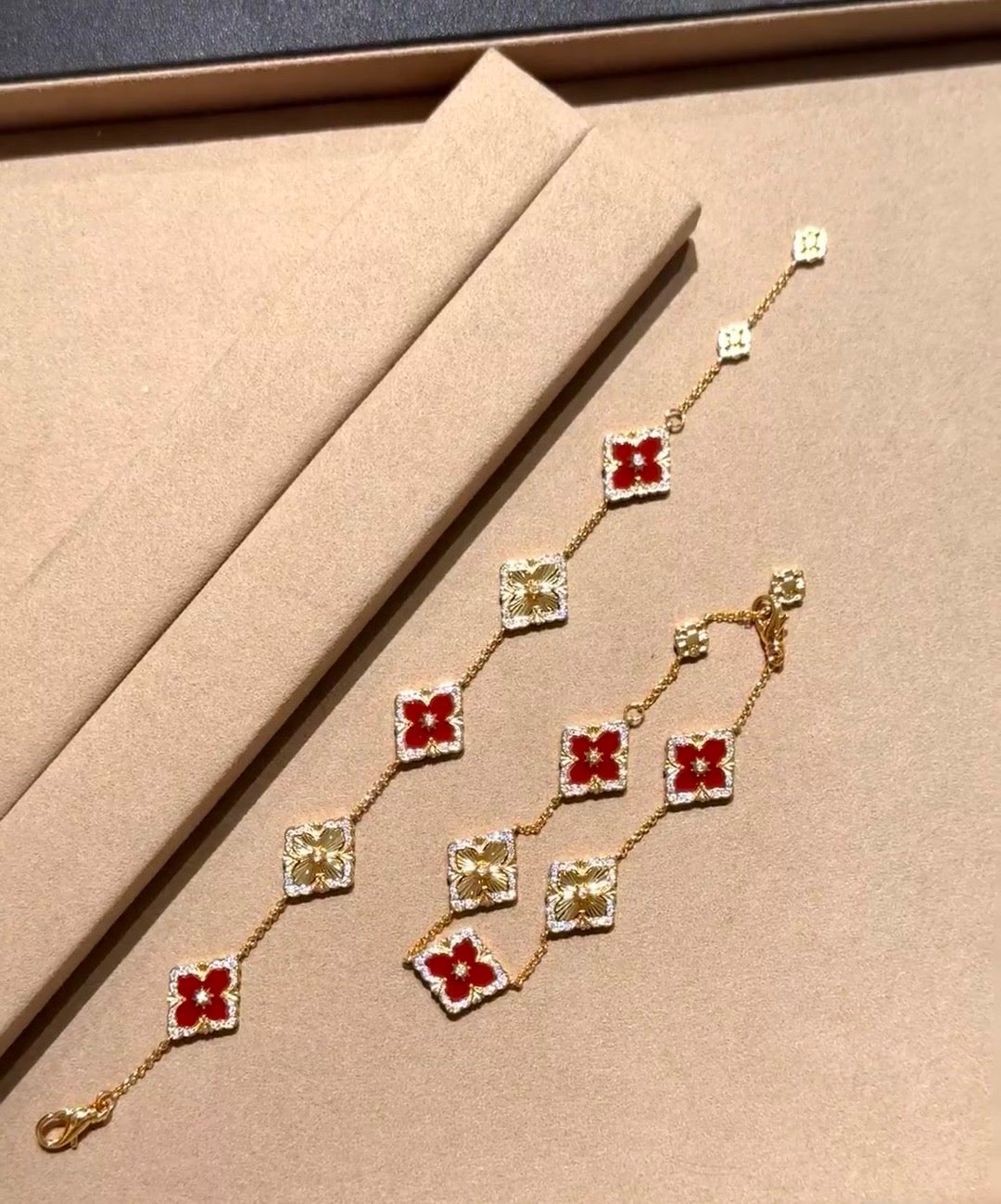 iridescent crystal floral Bracelet for women - alternate angle view 4