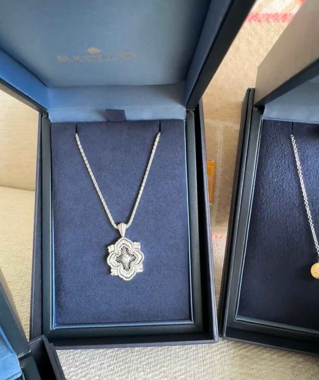gold hollow Necklace for women - alternate angle view 4