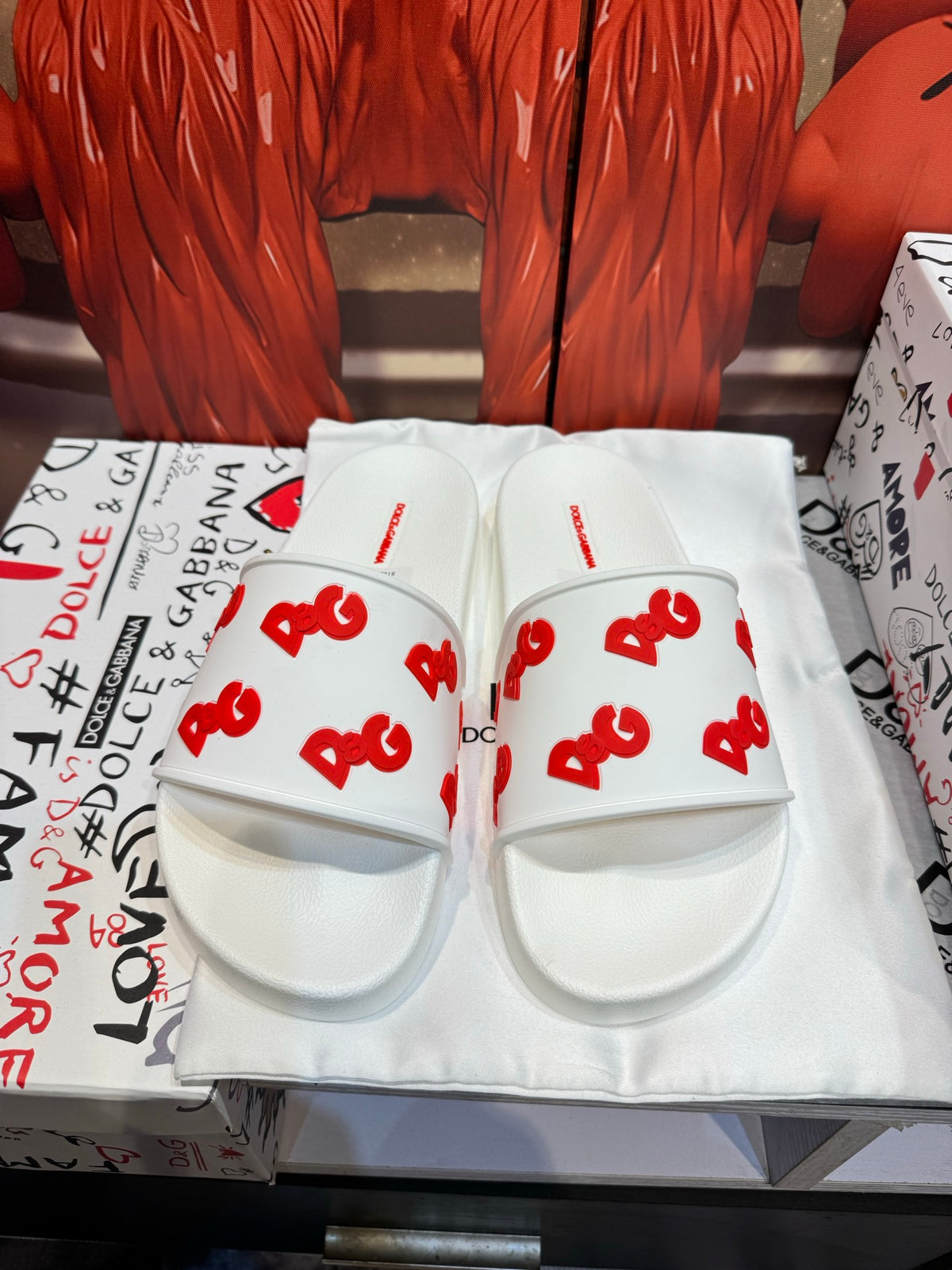 Dolce & Gabbana DG Men's Embossed-Logo PVC Slides