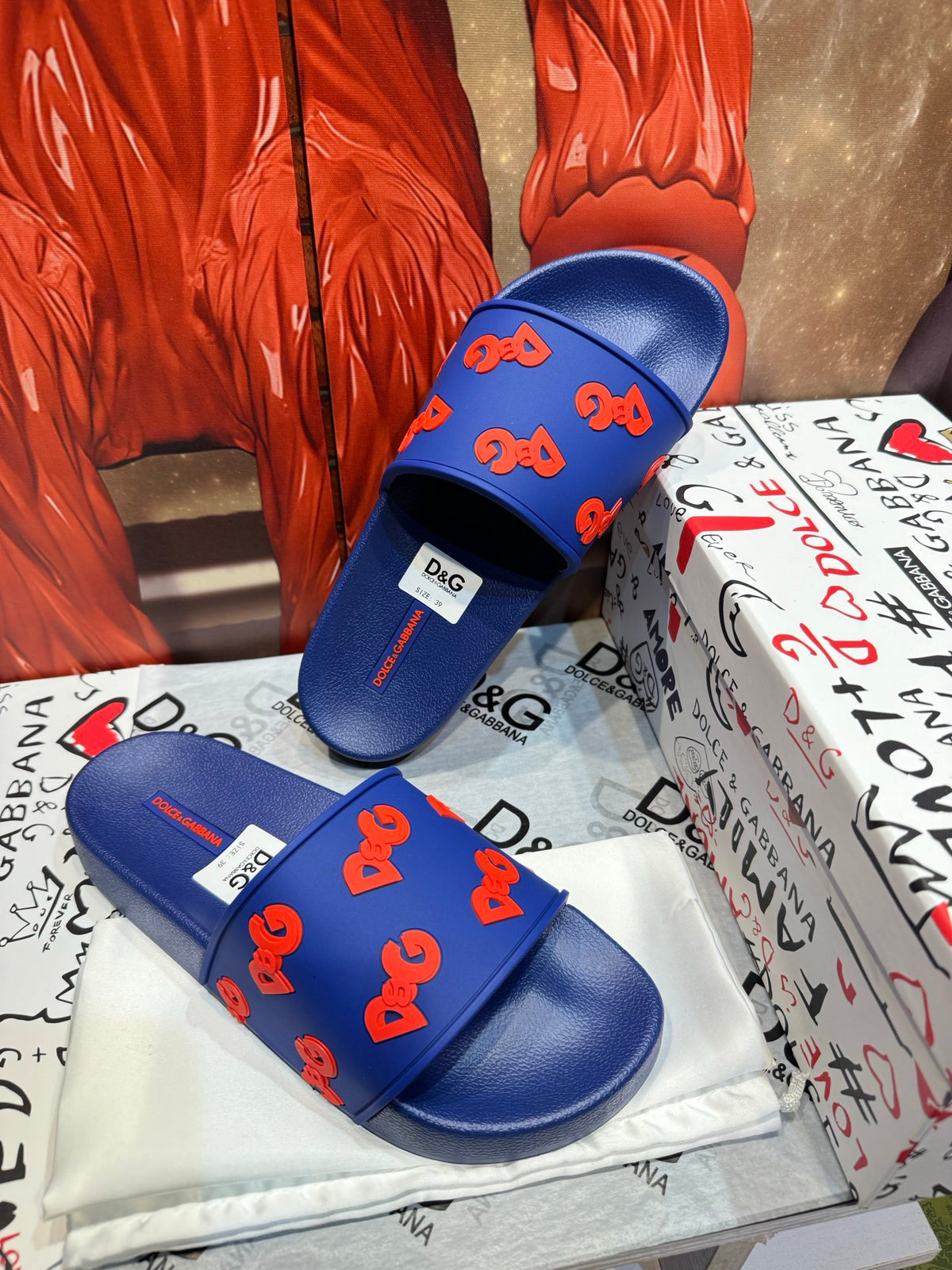 Dolce & Gabbana DG Men's Embossed-Logo PVC Slides