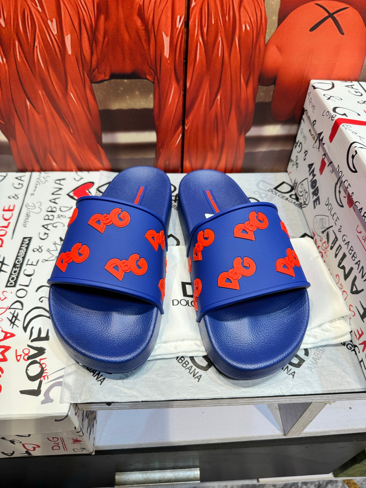 Dolce & Gabbana DG Men's Embossed-Logo PVC Slides