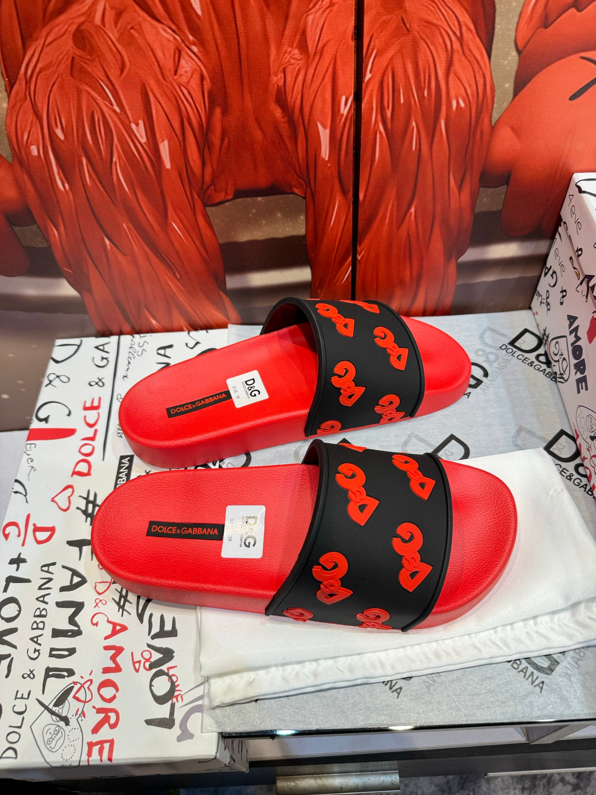 Dolce & Gabbana DG Men's Embossed-Logo PVC Slides