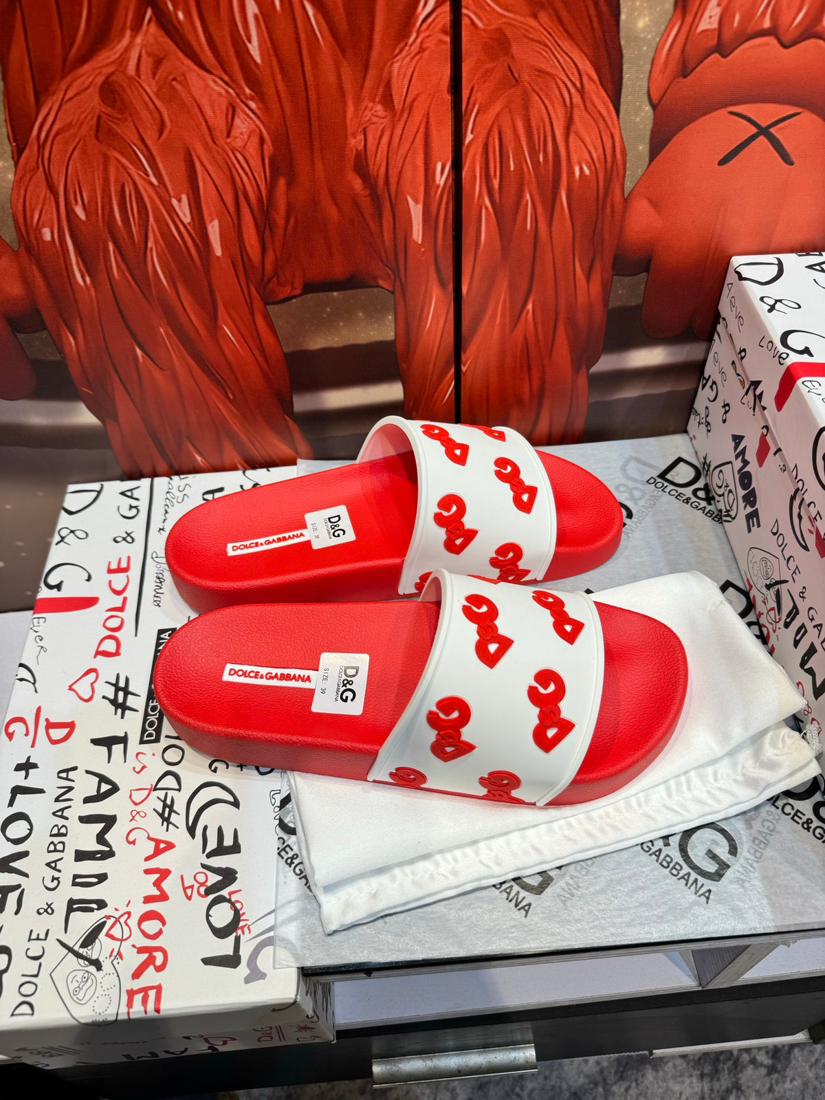Dolce & Gabbana DG Men's Embossed-Logo PVC Slides