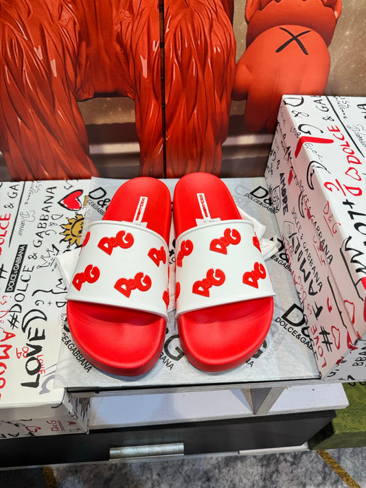 Dolce & Gabbana DG Men's Embossed-Logo PVC Slides