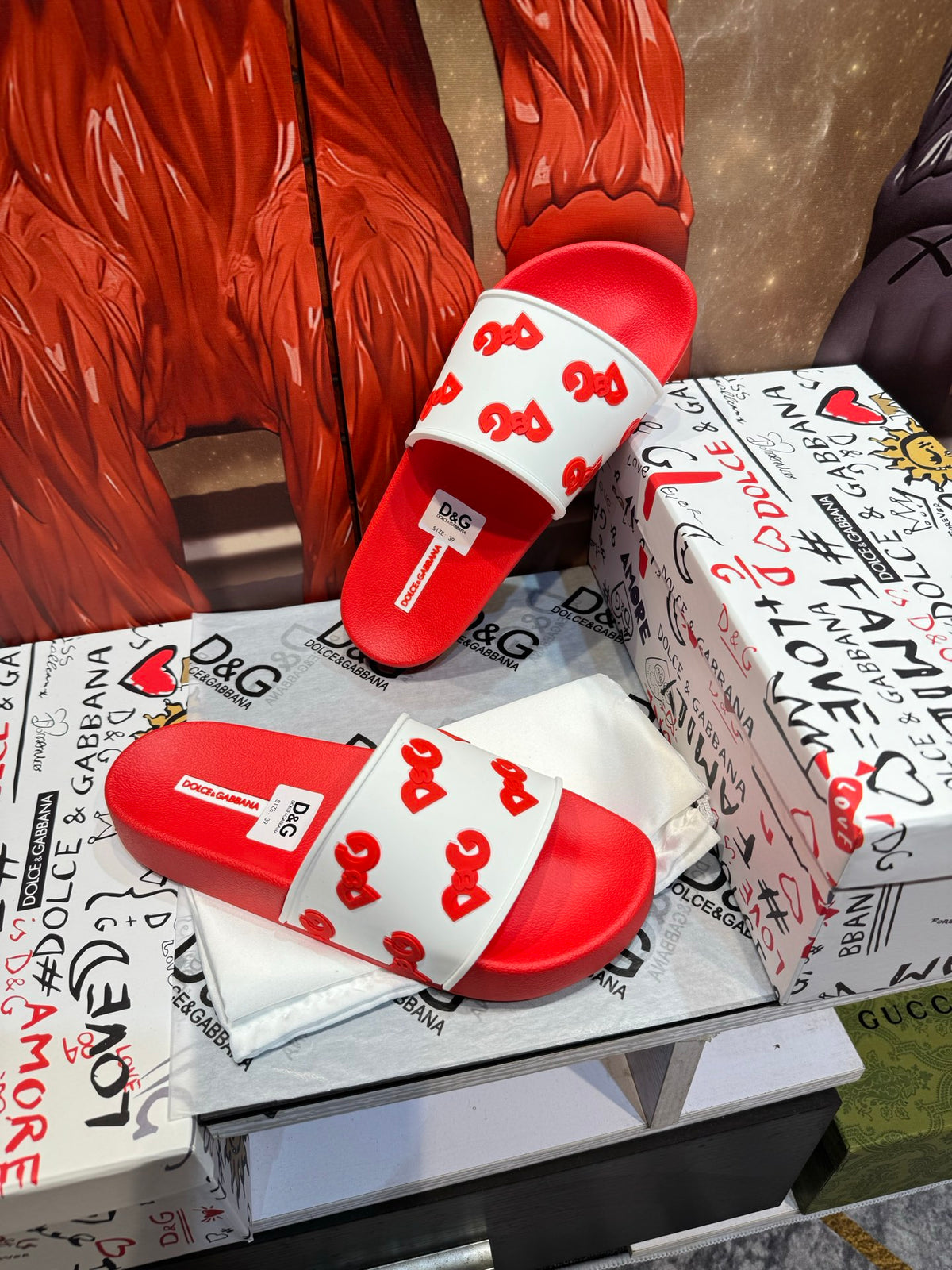 Dolce & Gabbana DG Men's Embossed-Logo PVC Slides