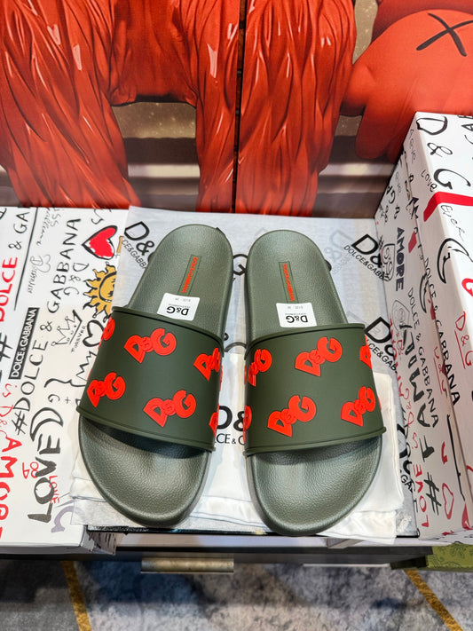 Dolce & Gabbana DG Men's Embossed-Logo PVC Slides
