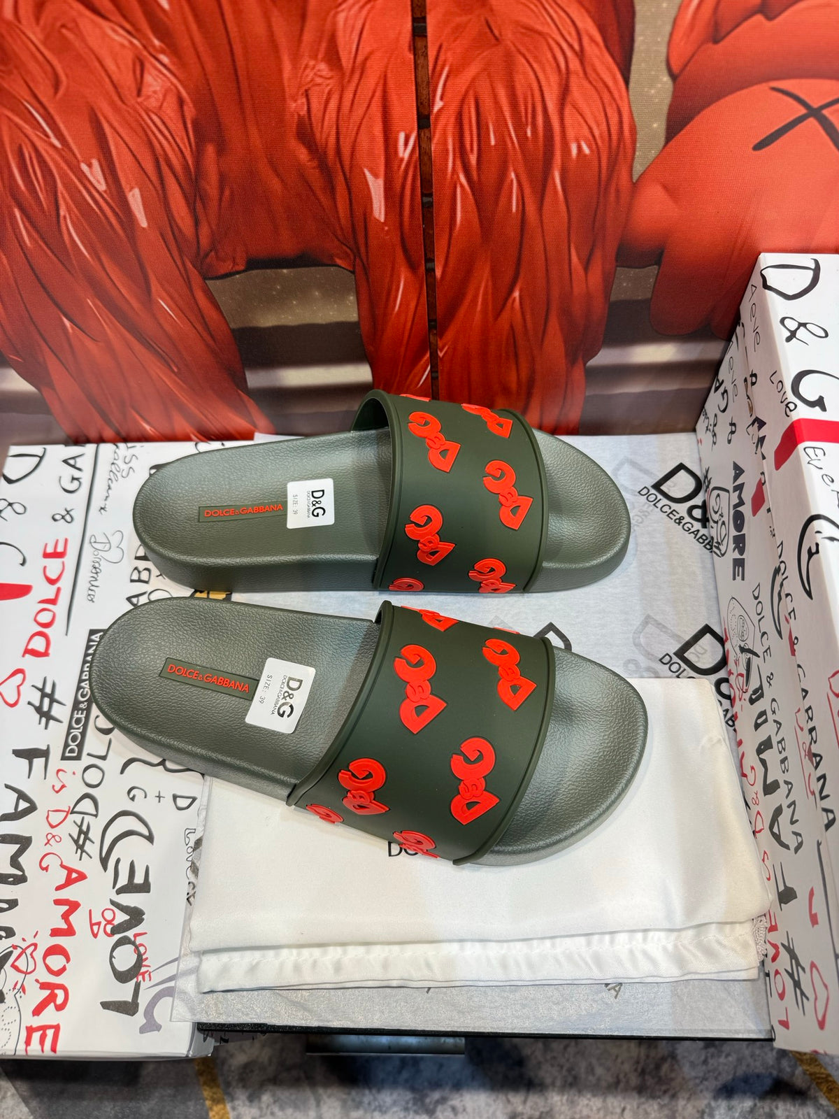 Dolce & Gabbana DG Men's Embossed-Logo PVC Slides