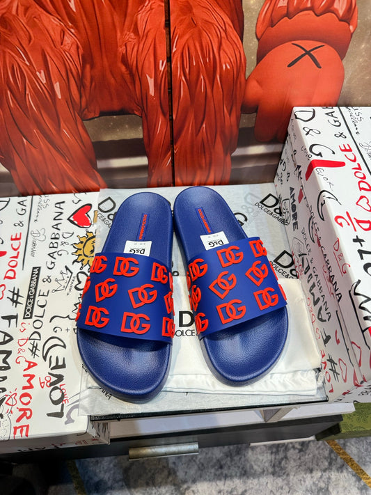 Dolce & Gabbana DG Men's Embossed-Logo PVC Slides