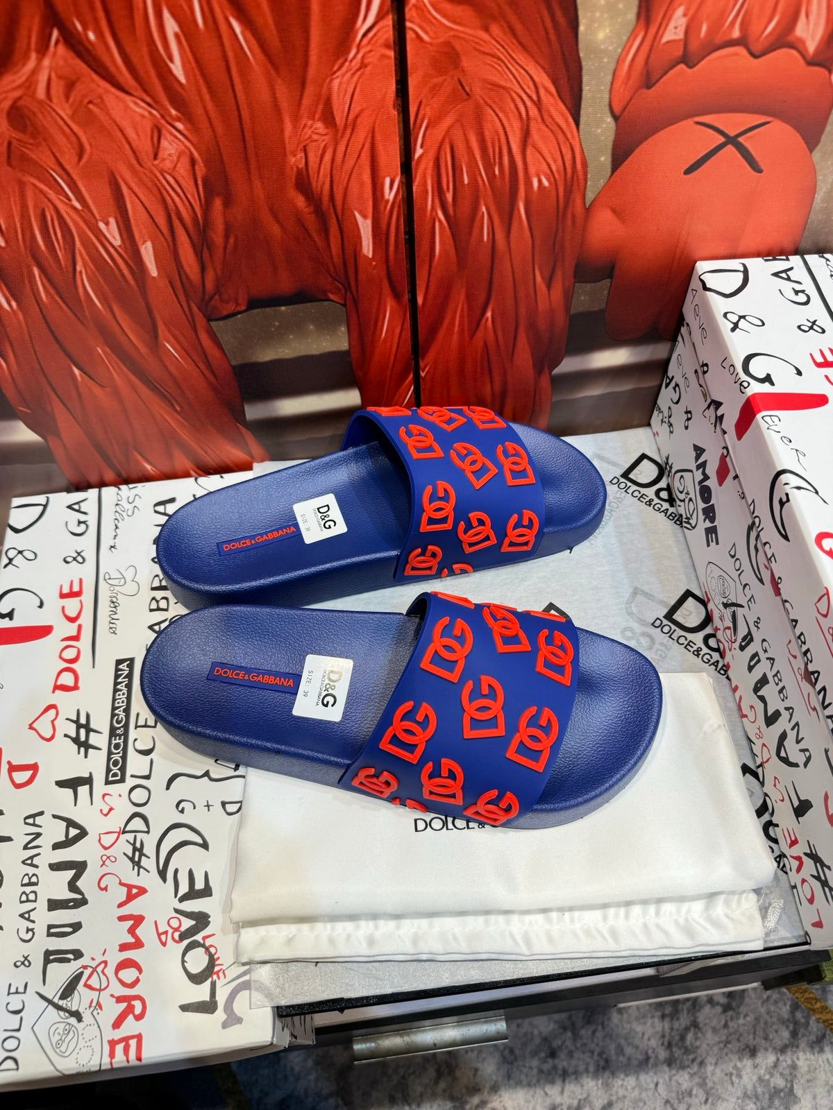 Dolce & Gabbana DG Men's Embossed-Logo PVC Slides