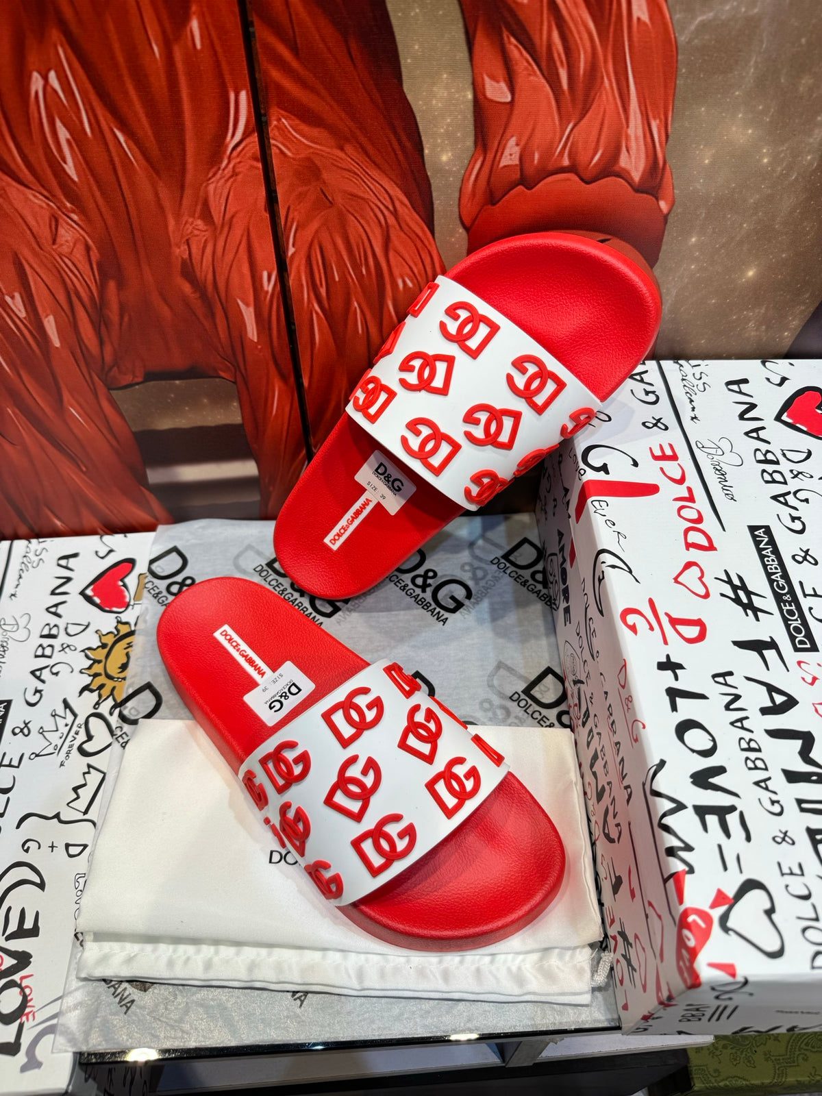Dolce & Gabbana DG Men's Embossed-Logo PVC Slides