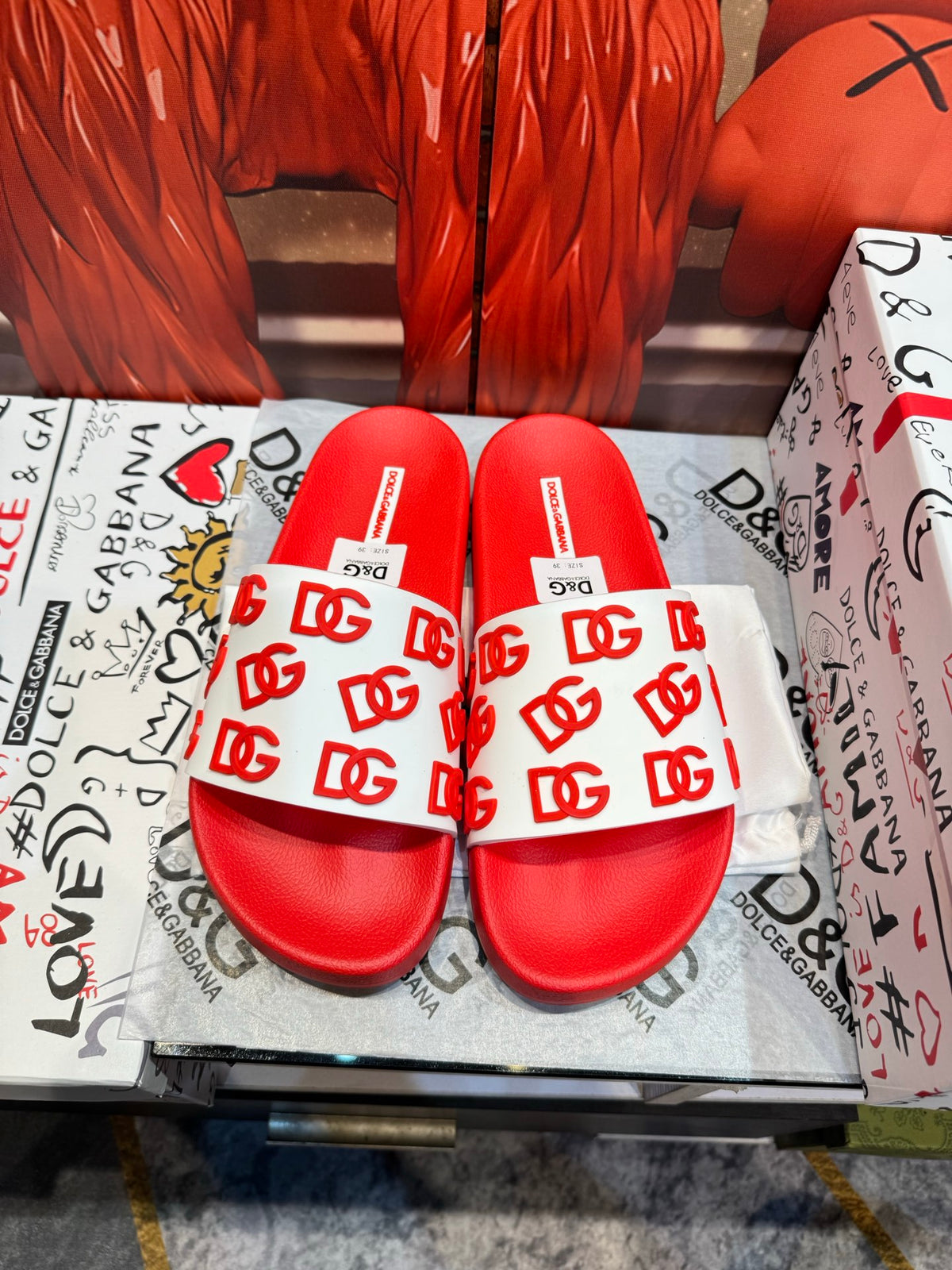 Dolce & Gabbana DG Men's Embossed-Logo PVC Slides