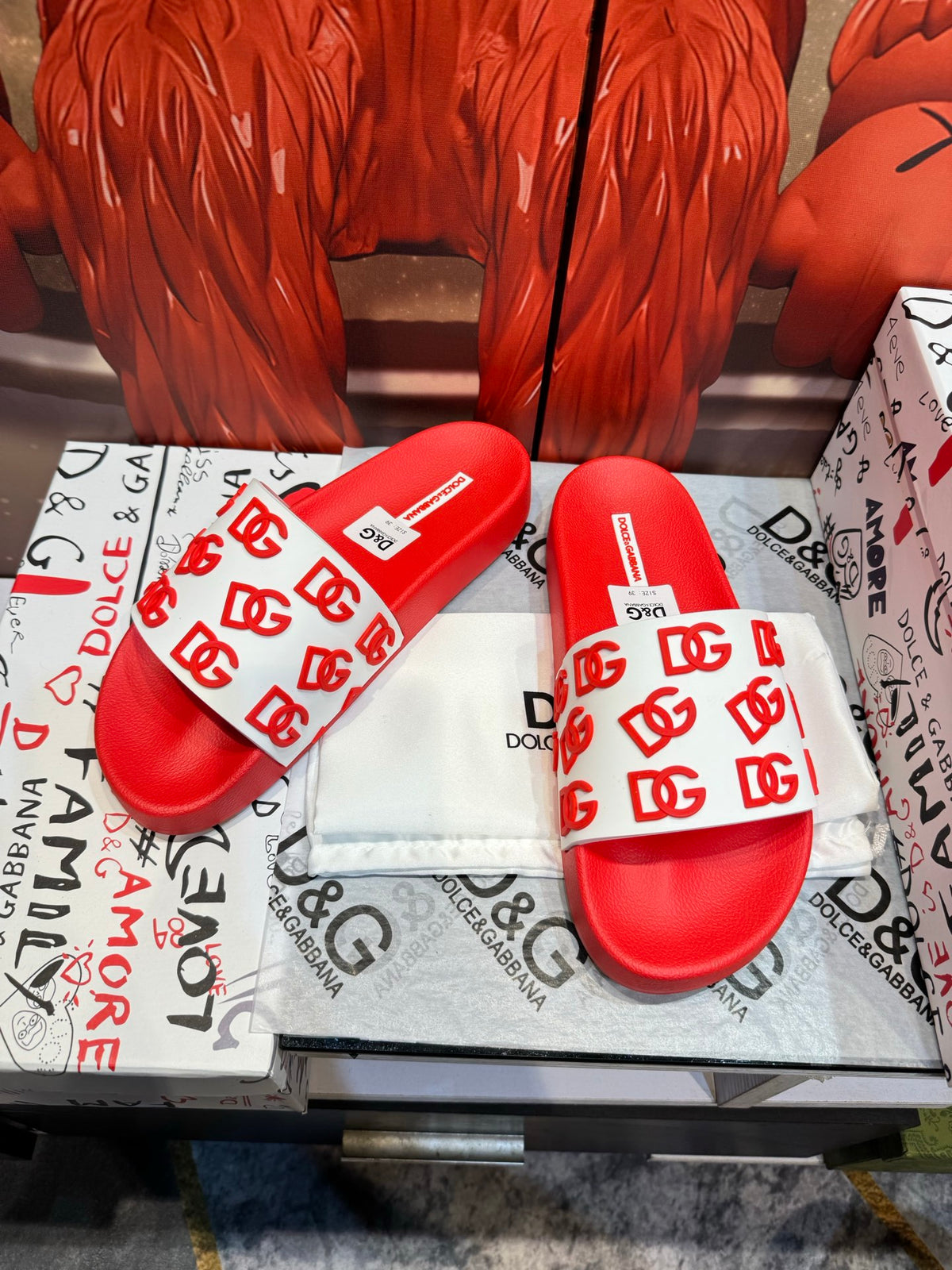 Dolce & Gabbana DG Men's Embossed-Logo PVC Slides