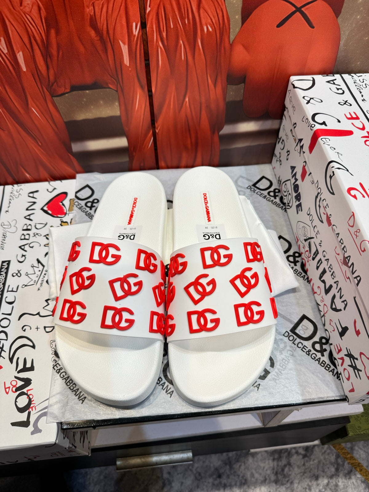 Dolce & Gabbana DG Men's Embossed-Logo PVC Slides
