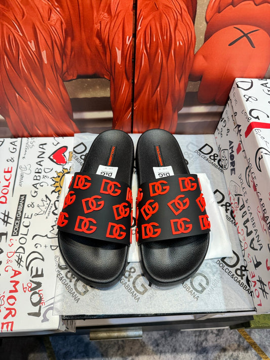 Dolce & Gabbana DG Men's Embossed-Logo PVC Slides