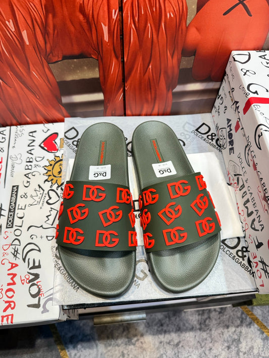 Dolce & Gabbana DG Men's Embossed-Logo PVC Slides