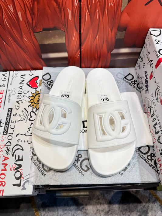 Dolce & Gabbana DG Men's Embossed-Logo PVC Slides