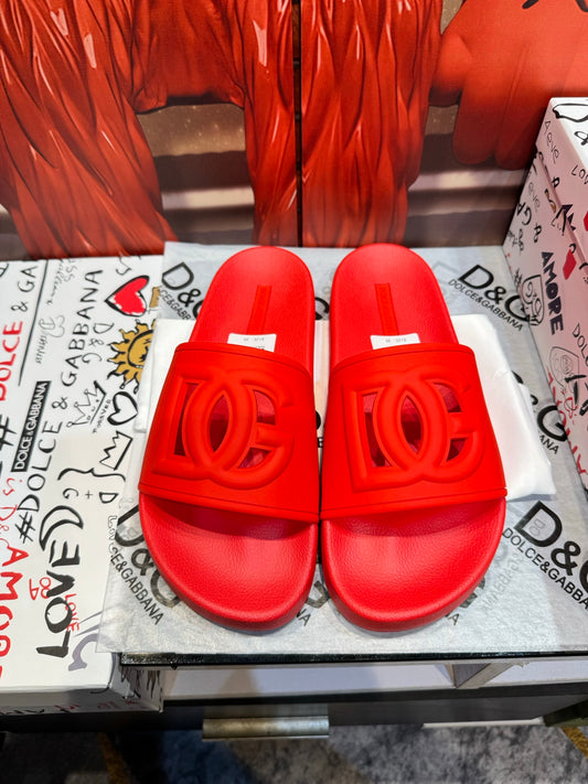Dolce & Gabbana DG Men's Embossed-Logo PVC Slides