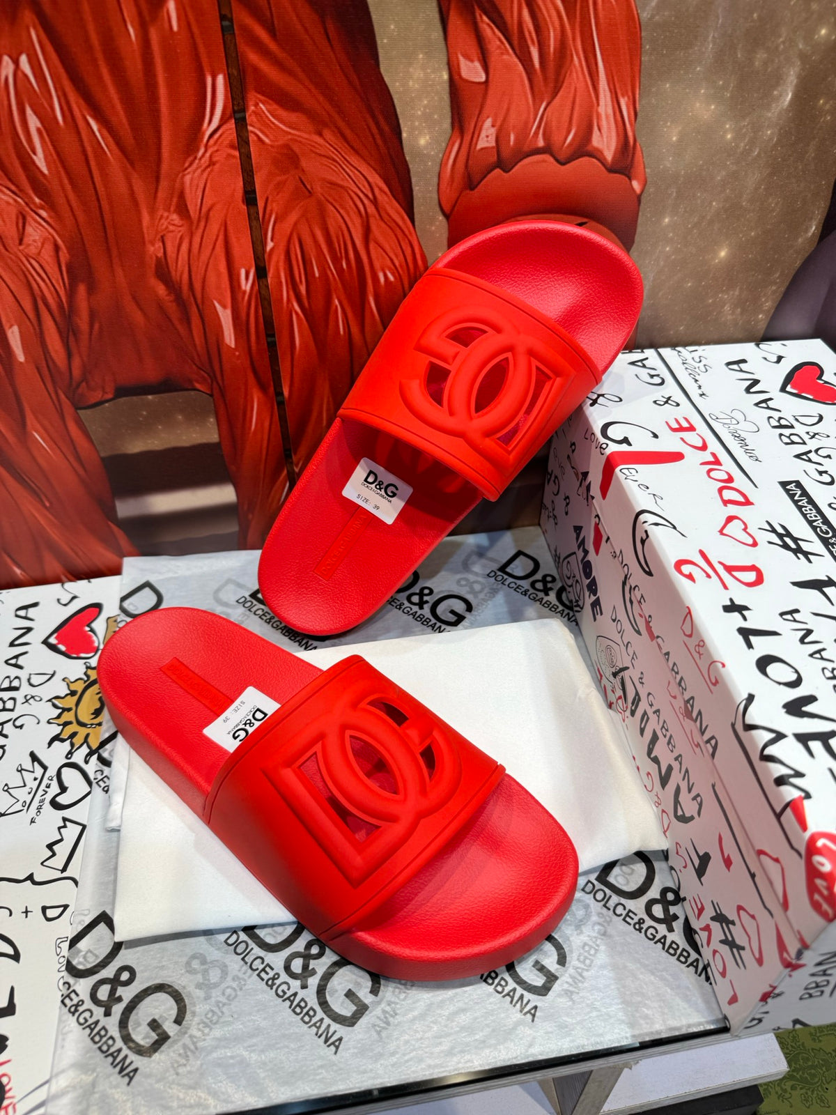 Dolce & Gabbana DG Men's Embossed-Logo PVC Slides