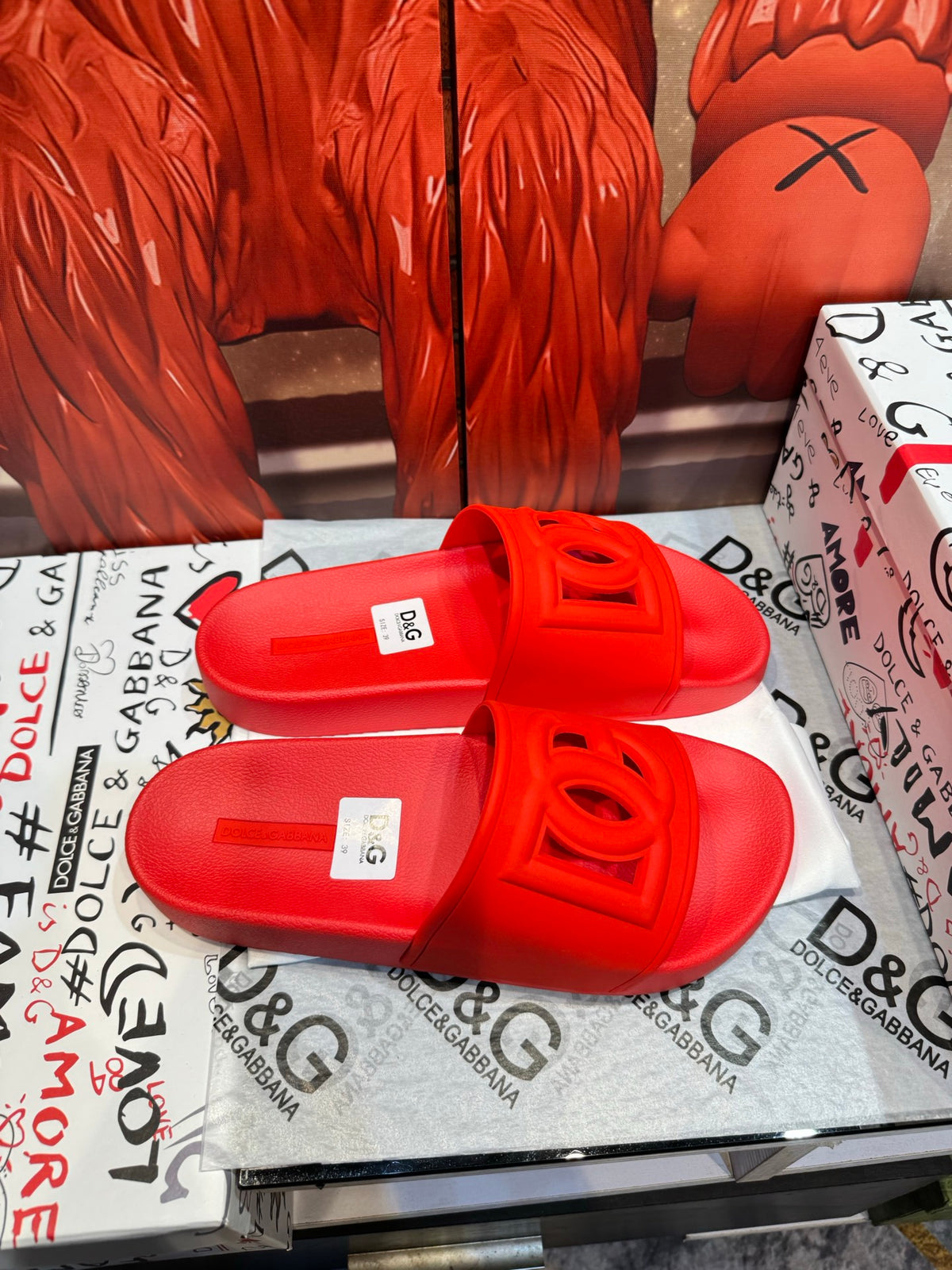 Dolce & Gabbana DG Men's Embossed-Logo PVC Slides