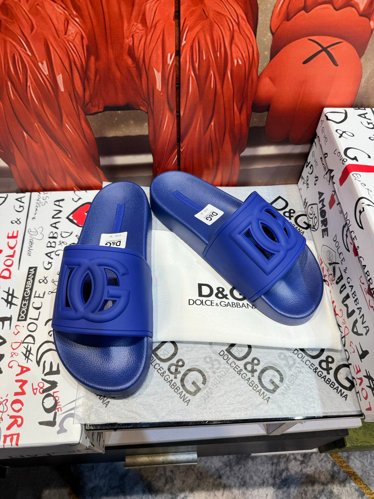 Dolce & Gabbana DG Men's Embossed-Logo PVC Slides