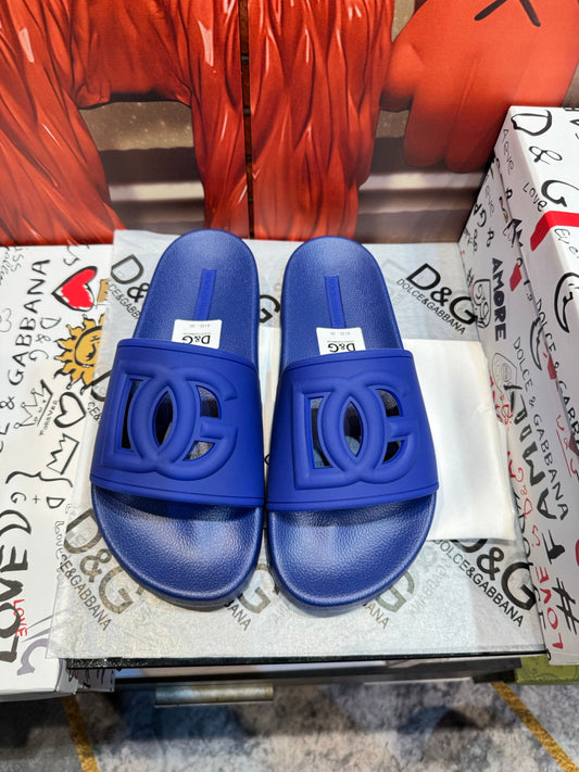 Dolce & Gabbana DG Men's Embossed-Logo PVC Slides