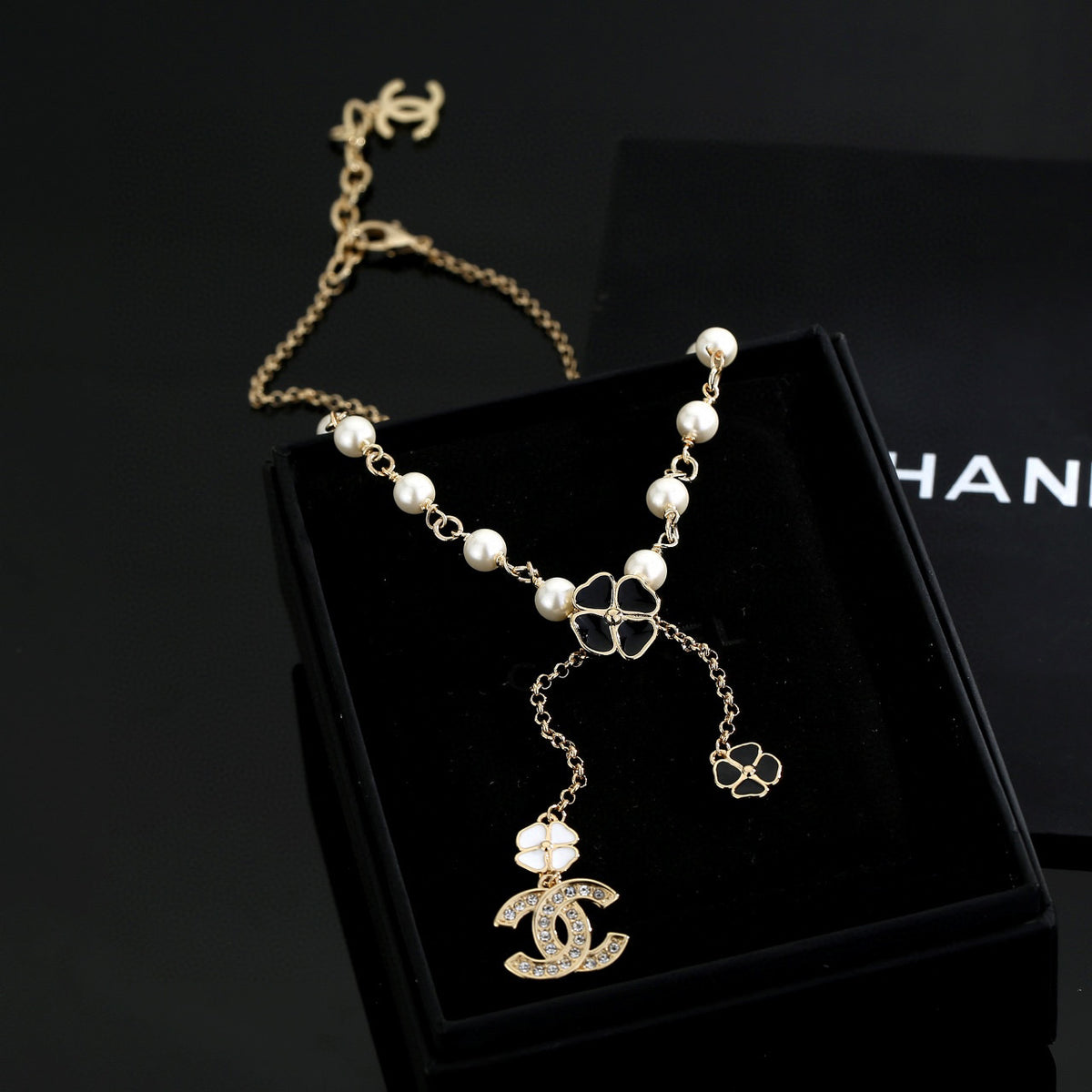 pearl letter Necklace for women - product detail view