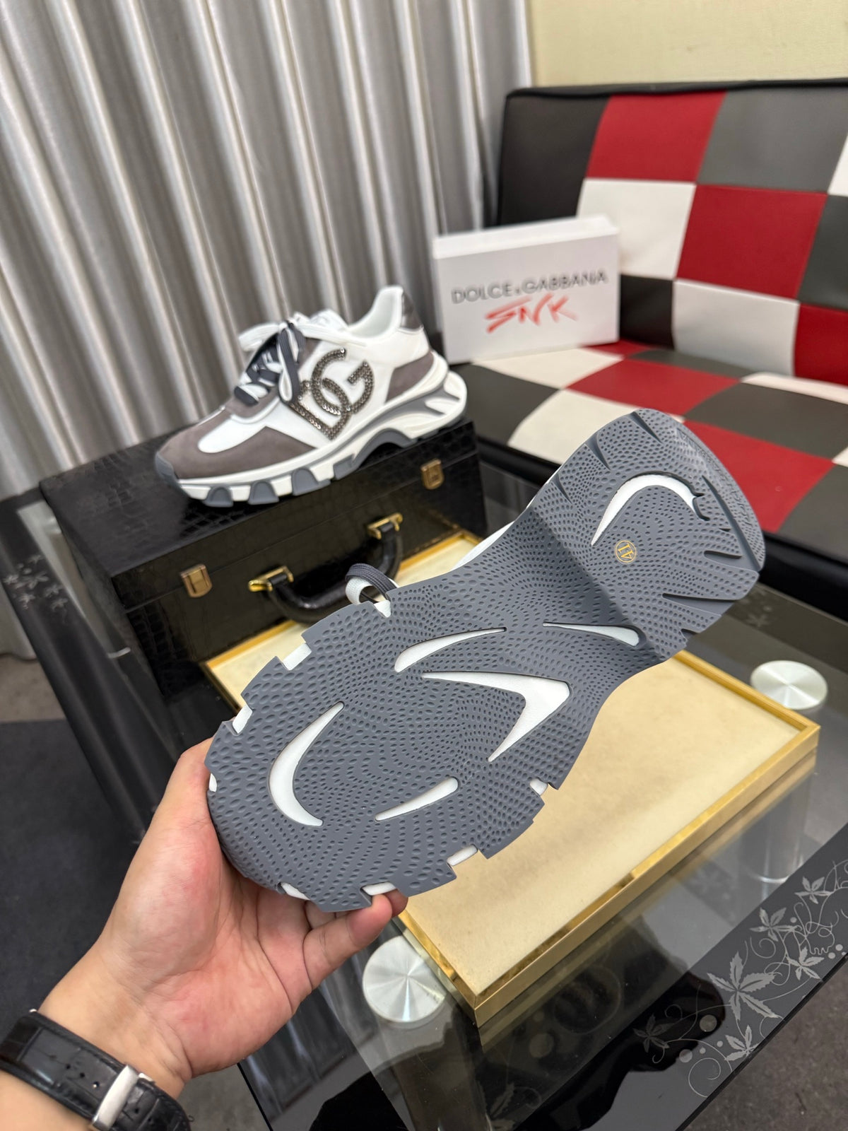 Dolce & Gabbana DG Silk Calfskin & Nubuck Casual Sneakers