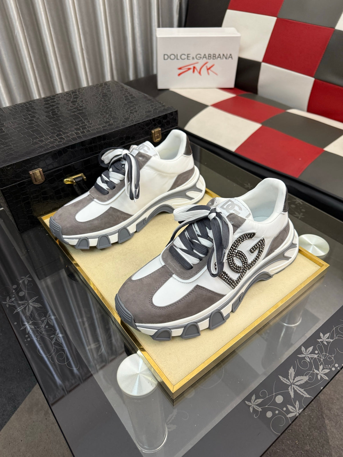Dolce & Gabbana DG Silk Calfskin & Nubuck Casual Sneakers