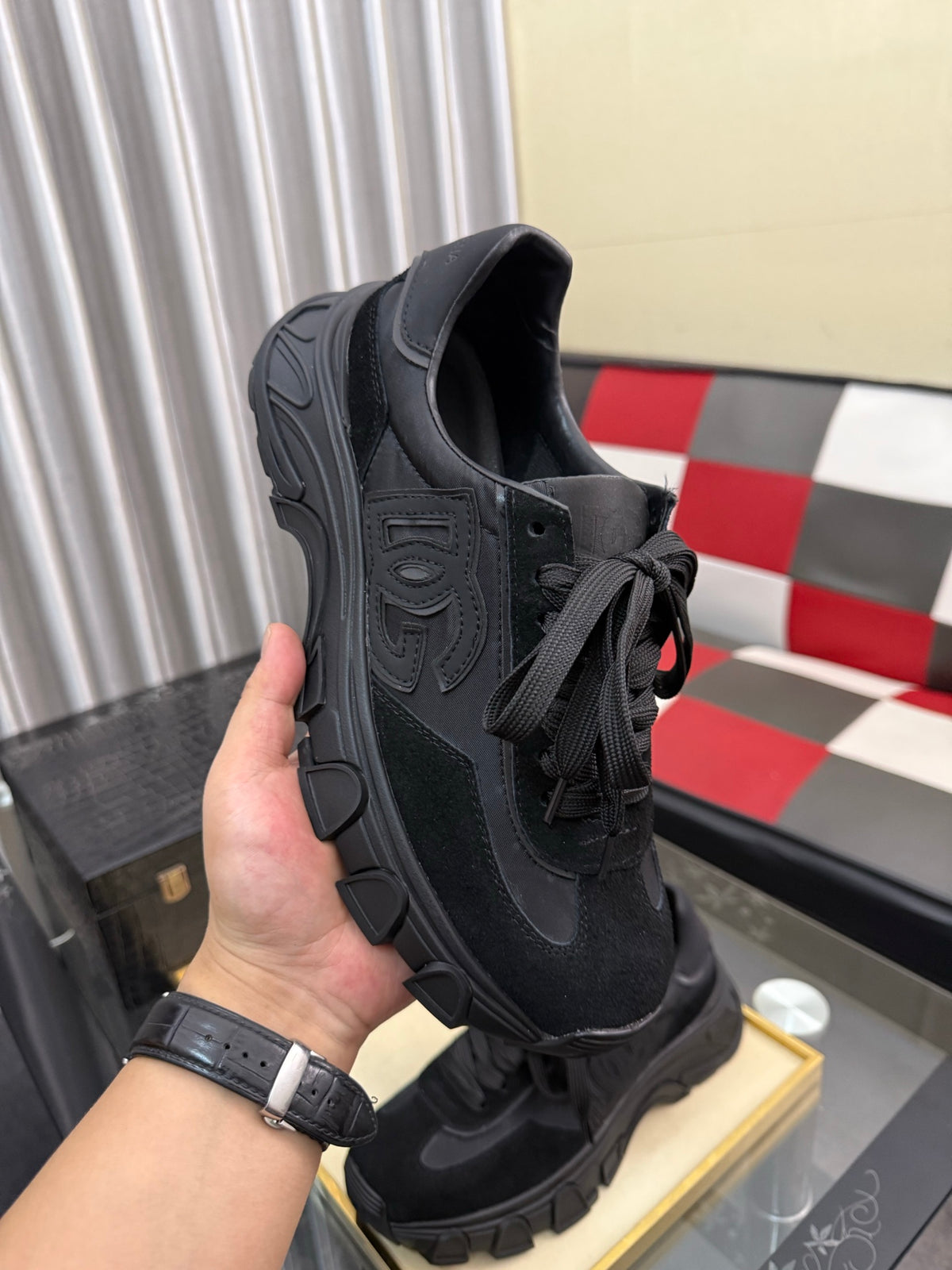 Dolce & Gabbana DG Silk Calfskin & Nubuck Casual Sneakers