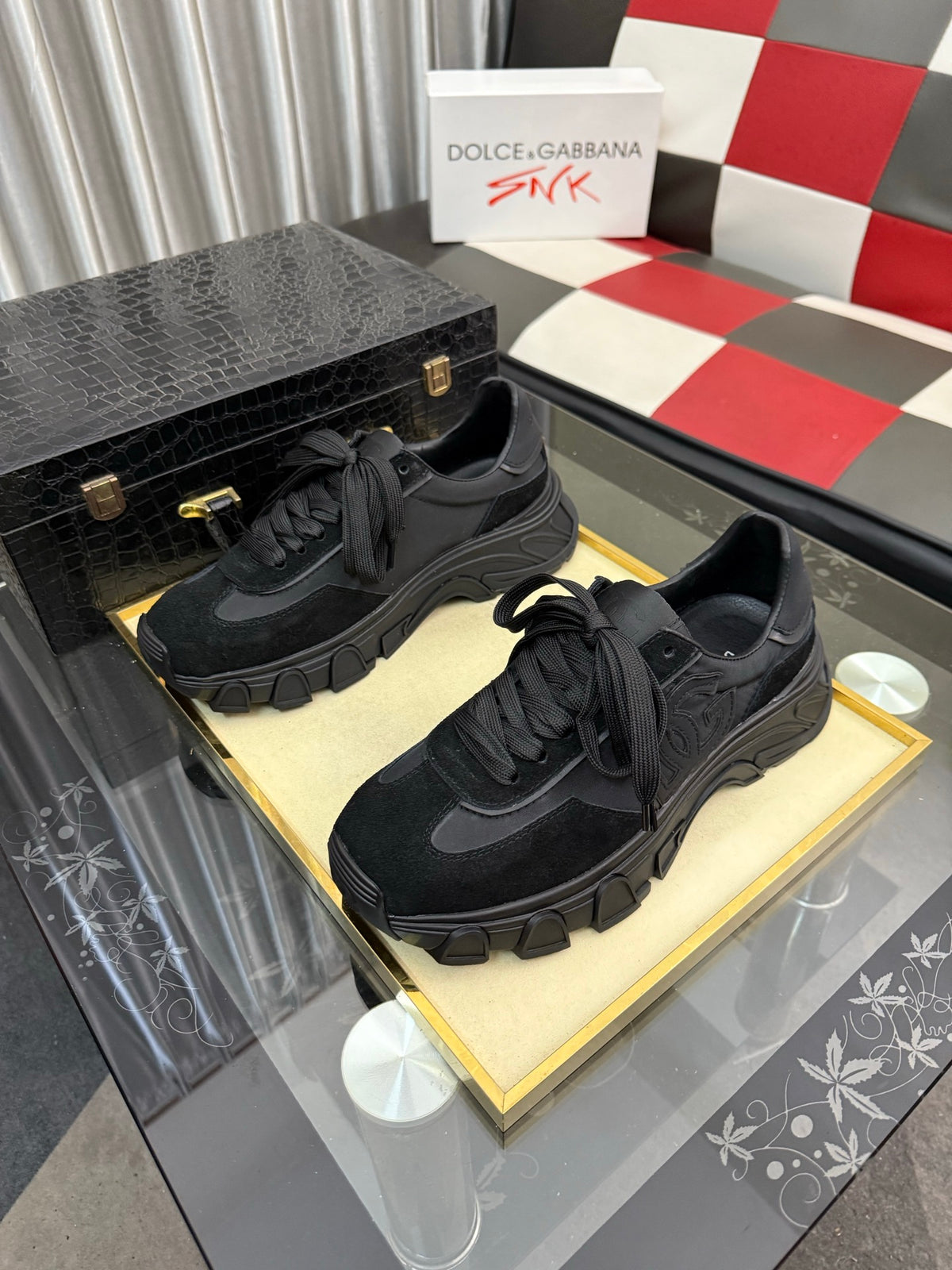Dolce & Gabbana DG Silk Calfskin & Nubuck Casual Sneakers