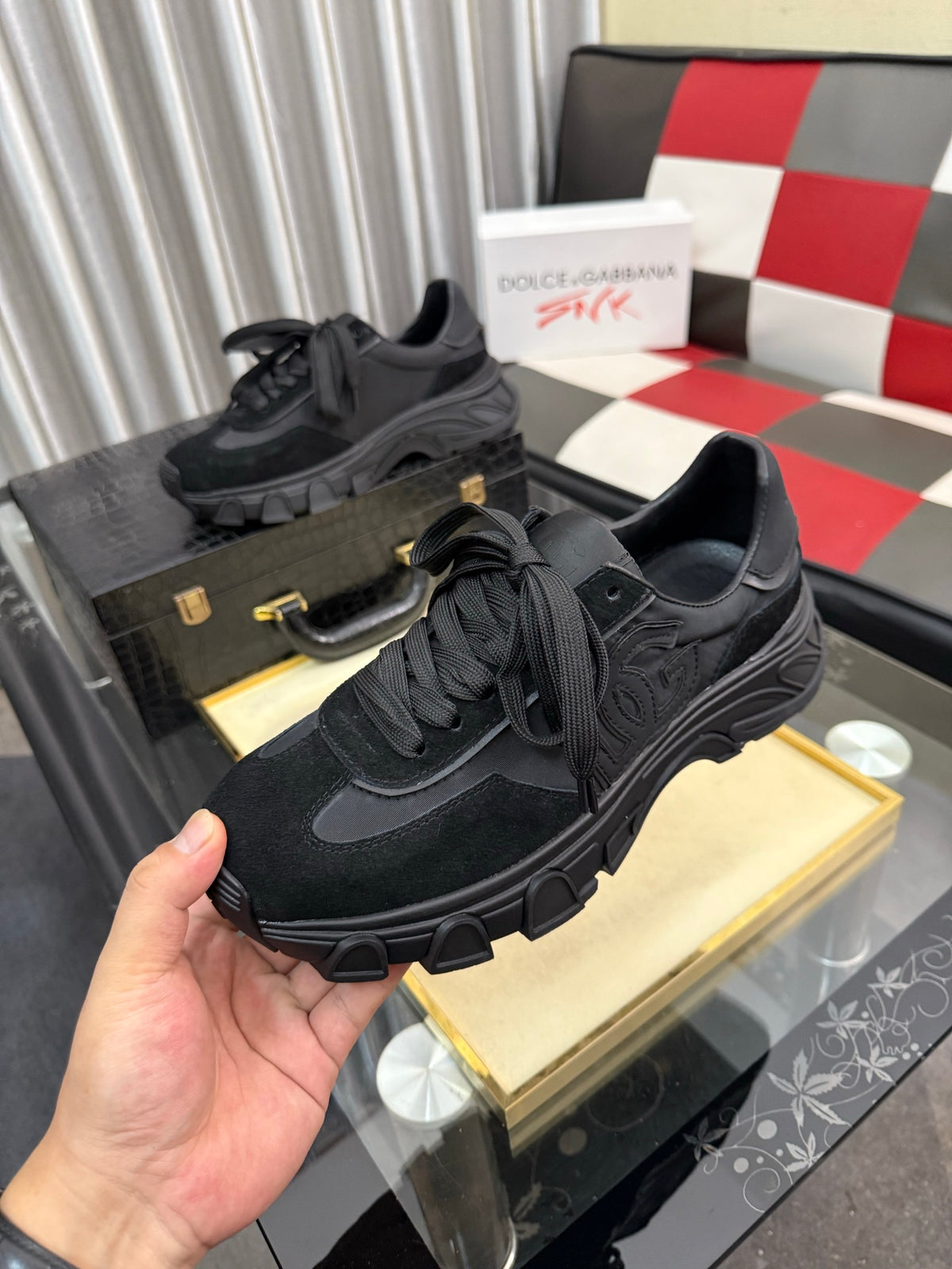 Dolce & Gabbana DG Silk Calfskin & Nubuck Casual Sneakers