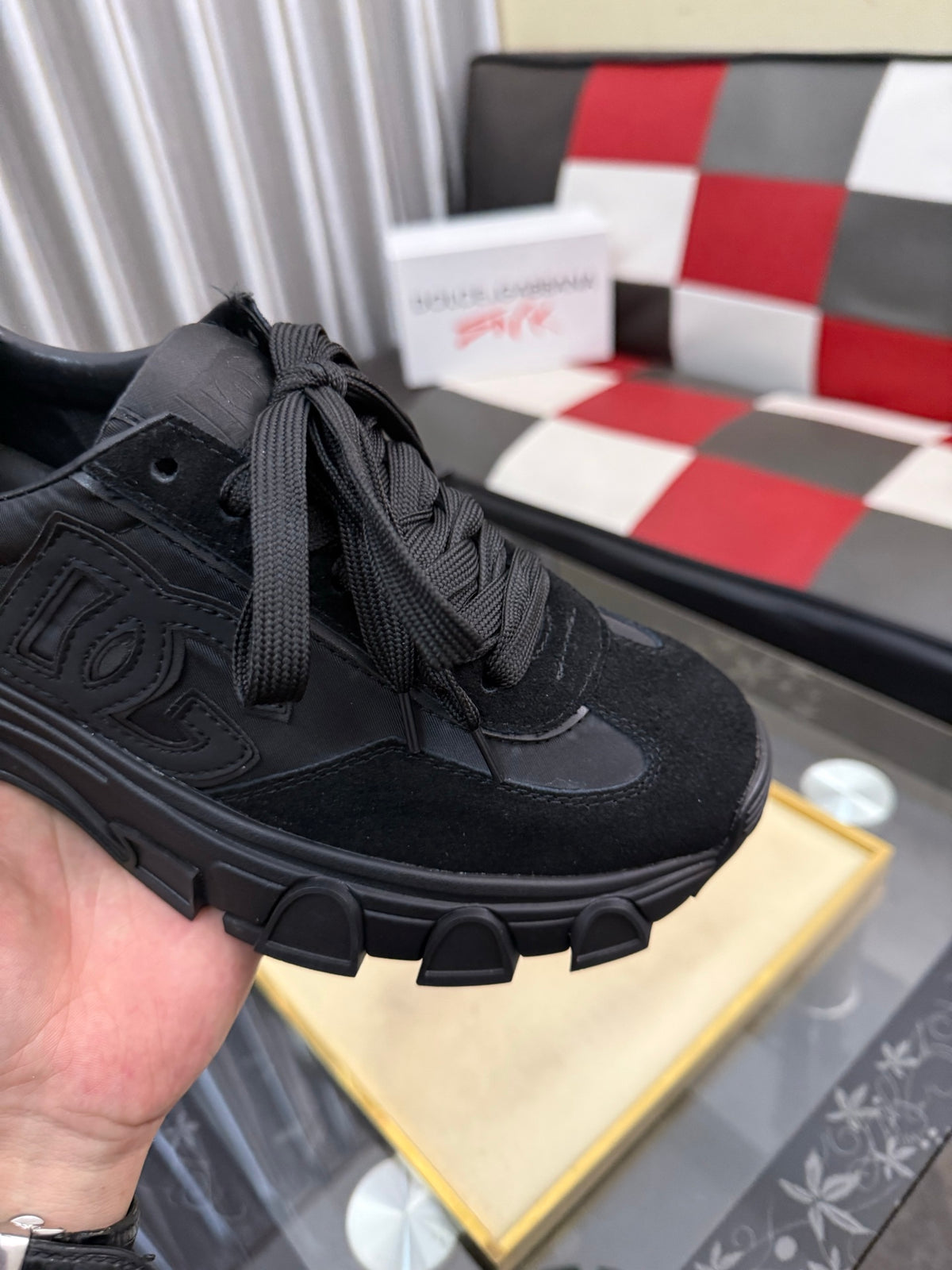Dolce & Gabbana DG Silk Calfskin & Nubuck Casual Sneakers