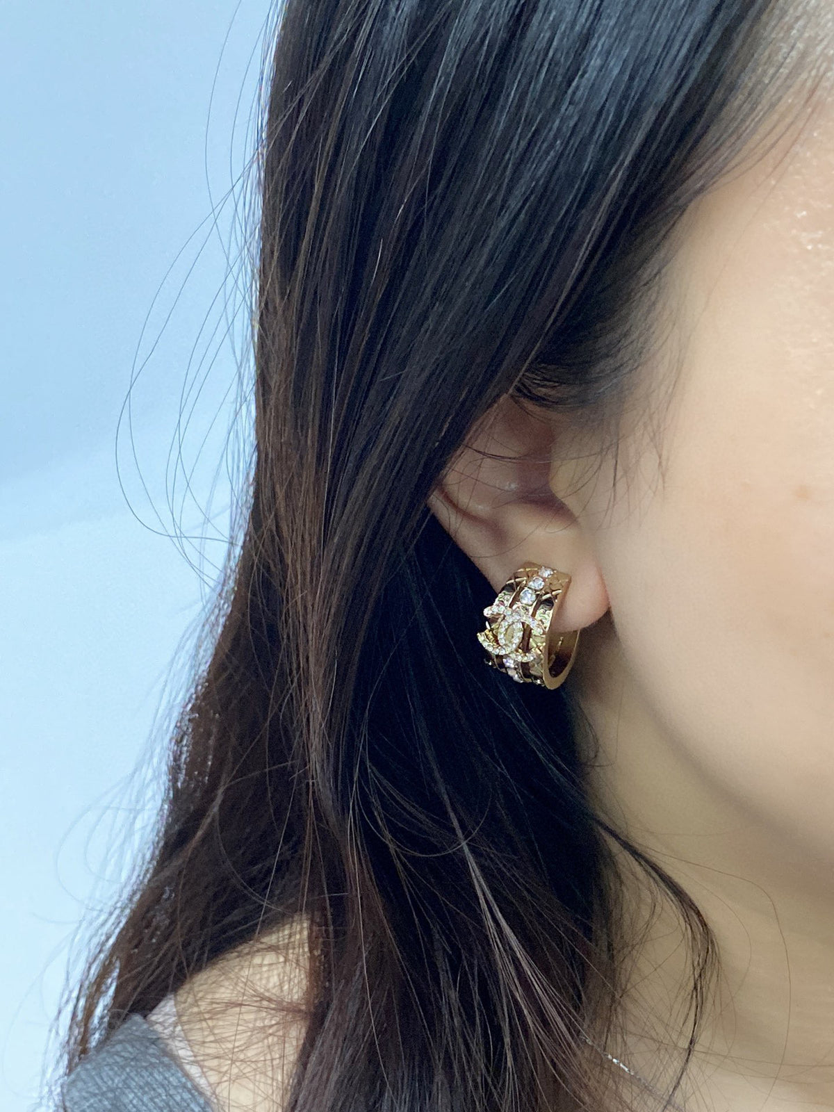 crystal rhinestone Drop Earrings for women - alternate angle view 4