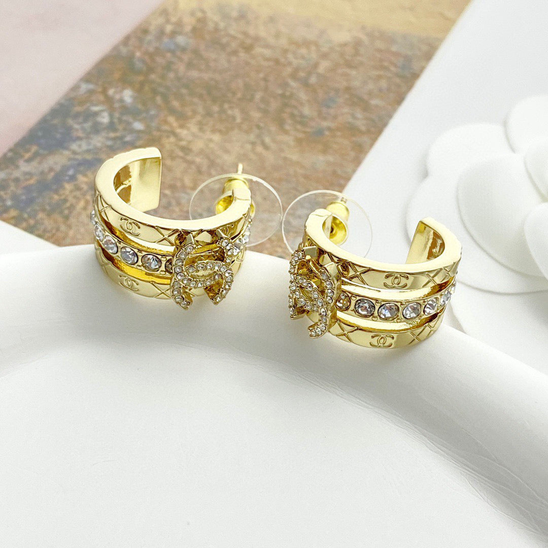 crystal rhinestone Drop Earrings for women - alternate angle view 2