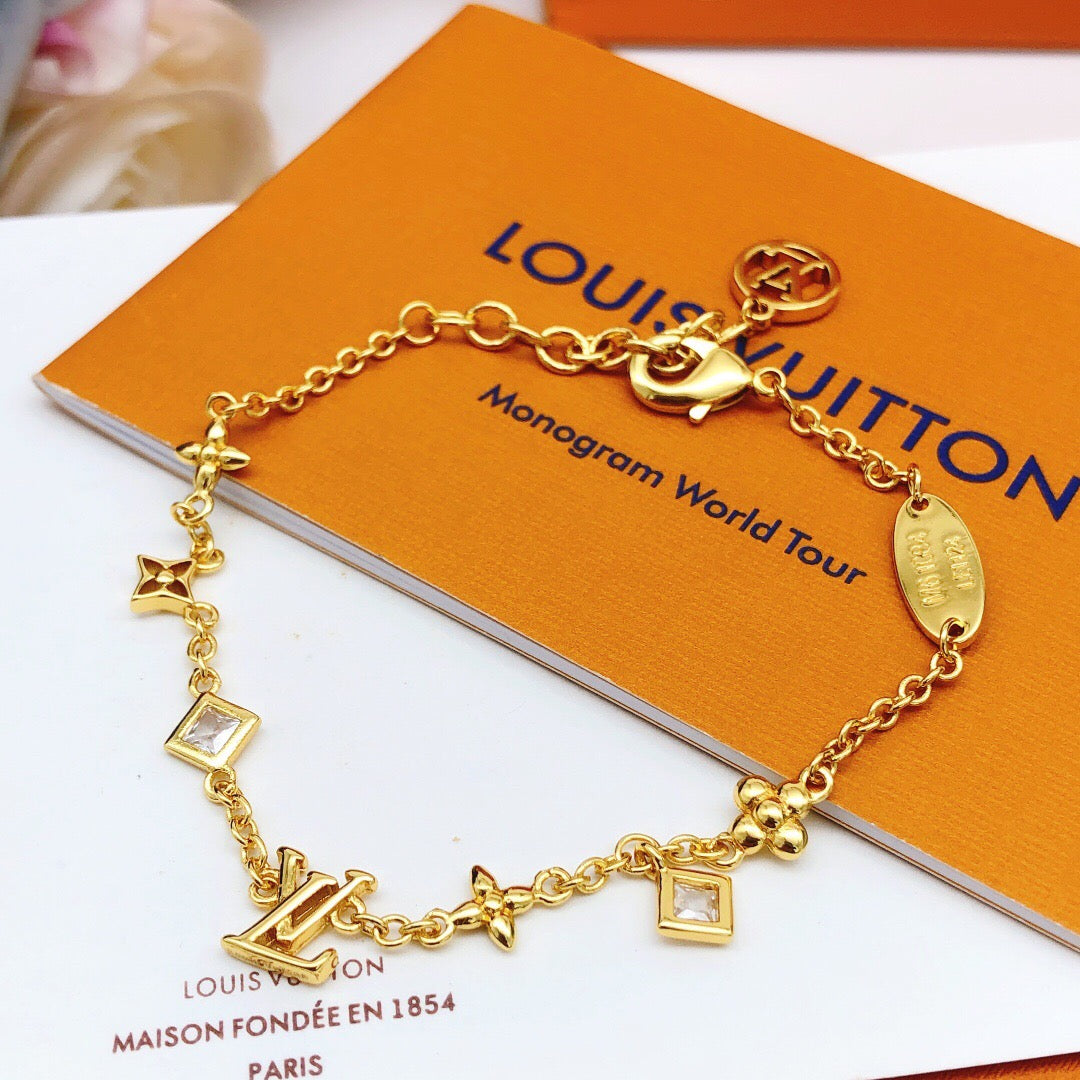 yellow brass Bracelet for women - alternate angle view 3
