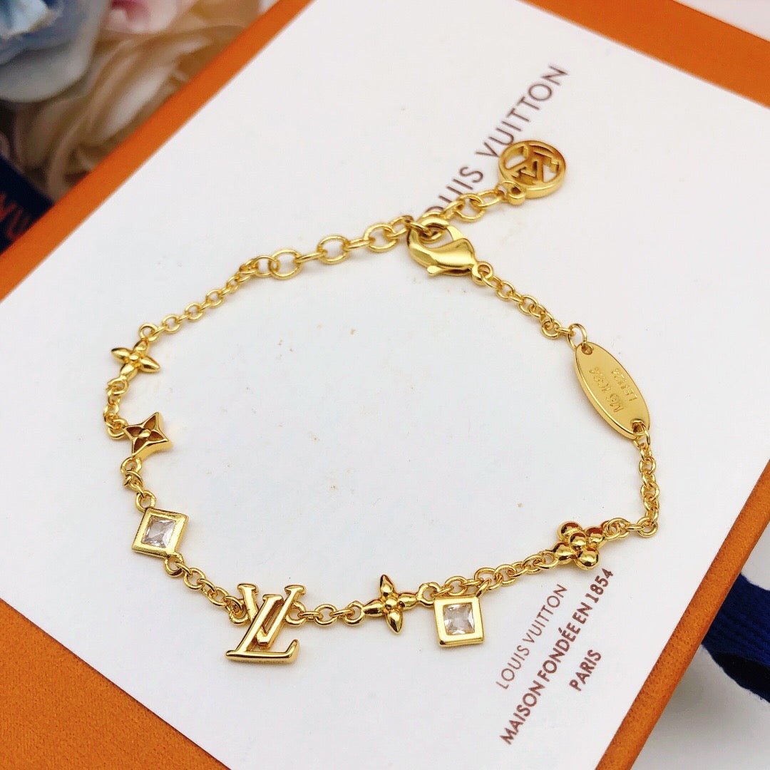 yellow brass Bracelet for women - alternate angle view 2