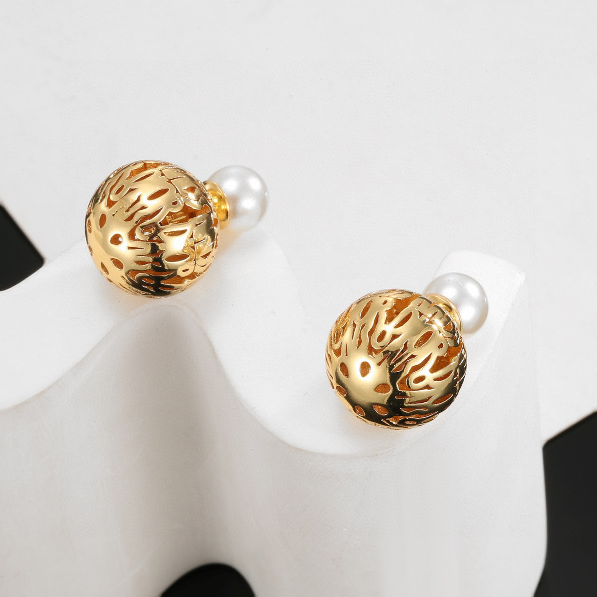 gold metal butterfly Drop Earrings for women - alternate angle view 4